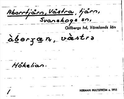 Bild på arkivkortet för arkivposten Aborrtjärn, Västra
