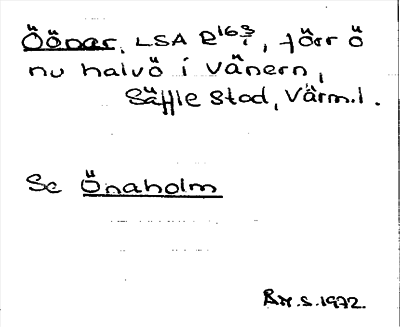 Bild på arkivkortet för arkivposten Öönar, se Önaholm