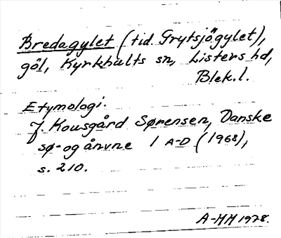 Bild på arkivkortet för arkivposten Bredagylet