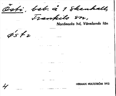 Bild på arkivkortet för arkivposten Östi