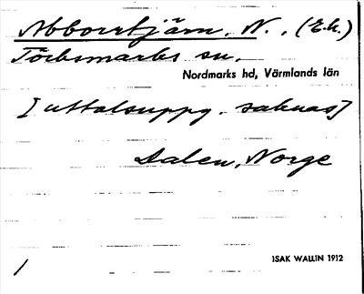 Bild på arkivkortet för arkivposten Abborrtjärn, N.