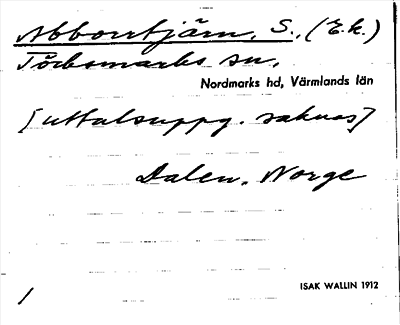 Bild på arkivkortet för arkivposten Abborrtjärn, S.