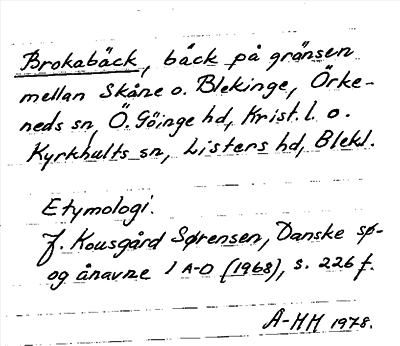 Bild på arkivkortet för arkivposten Brokabäck