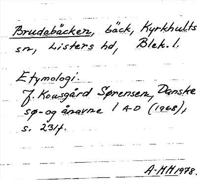 Bild på arkivkortet för arkivposten Brudabäcken