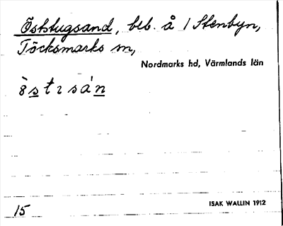 Bild på arkivkortet för arkivposten Öststugsand