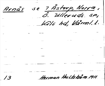 Bild på arkivkortet för arkivposten Arnäs, se 1 Åstorp, Norra