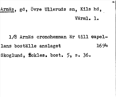 Bild på arkivkortet för arkivposten Arnäs