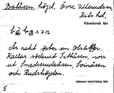 Bild på arkivkortet för arkivposten Balåsen