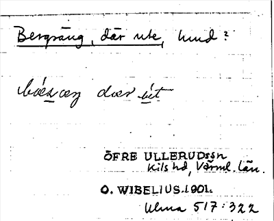 Bild på arkivkortet för arkivposten Bergsäng, där ute