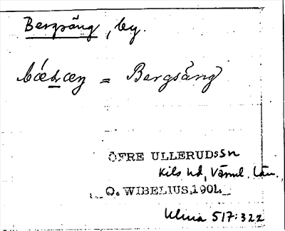 Bild på arkivkortet för arkivposten Bergsäng
