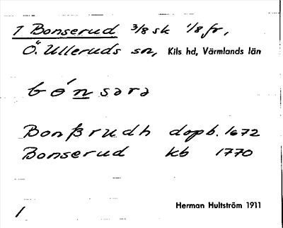 Bild på arkivkortet för arkivposten Bonserud
