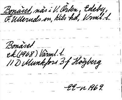 Bild på arkivkortet för arkivposten Bonäset