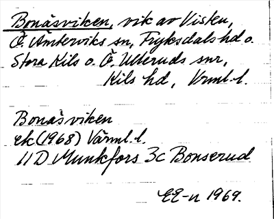 Bild på arkivkortet för arkivposten Bonäsviken