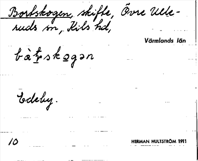 Bild på arkivkortet för arkivposten Bortskogen