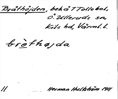Bild på arkivkortet för arkivposten Bråthöjden