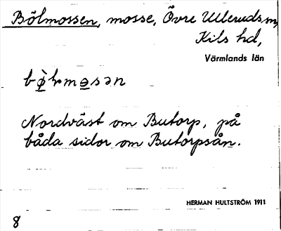 Bild på arkivkortet för arkivposten Bölmossen