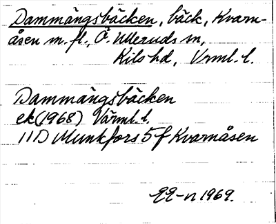 Bild på arkivkortet för arkivposten Dammängsbäcken