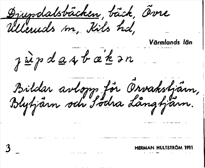 Bild på arkivkortet för arkivposten Djupdalsbäcken