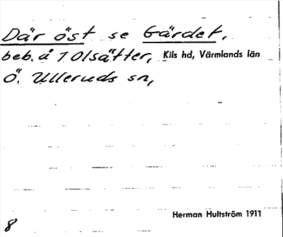Bild på arkivkortet för arkivposten Där öst, se Gärdet
