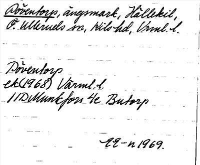Bild på arkivkortet för arkivposten Döventorp