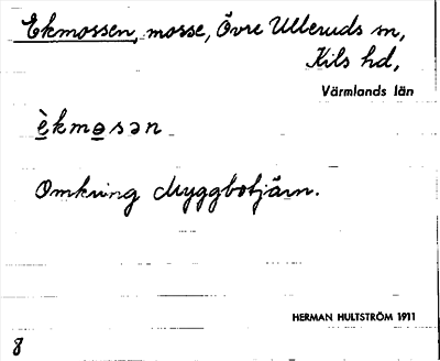 Bild på arkivkortet för arkivposten Ekmossen
