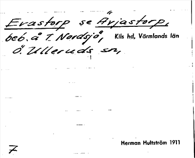 Bild på arkivkortet för arkivposten Evastorp, se Ävjastorp