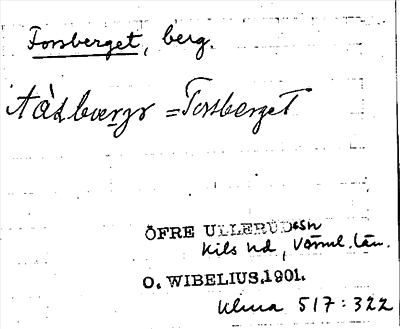 Bild på arkivkortet för arkivposten Forsberget