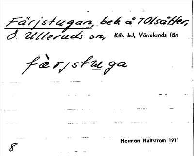 Bild på arkivkortet för arkivposten Färjstugan