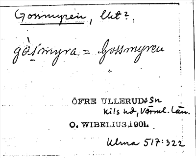 Bild på arkivkortet för arkivposten Gossmyren