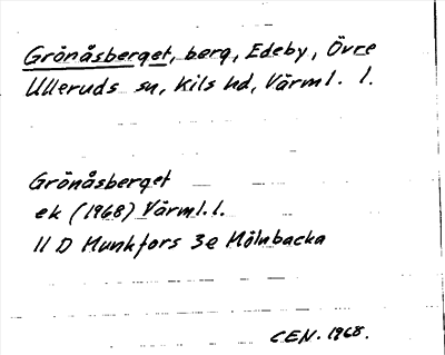 Bild på arkivkortet för arkivposten Grönåsberget