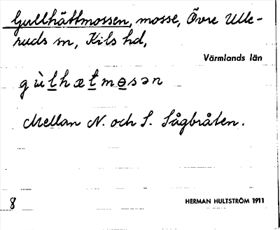 Bild på arkivkortet för arkivposten Gullhättmossen