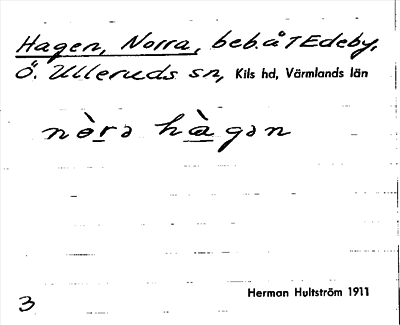 Bild på arkivkortet för arkivposten Hagen, Norra