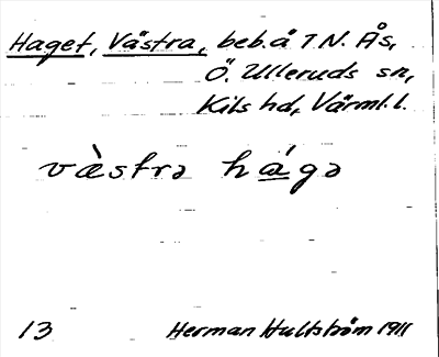 Bild på arkivkortet för arkivposten Haget, Västra