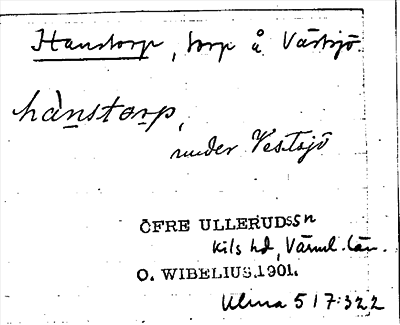 Bild på arkivkortet för arkivposten Hanstorp