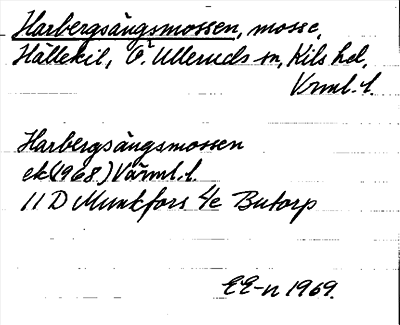 Bild på arkivkortet för arkivposten Harbergsängsmossen
