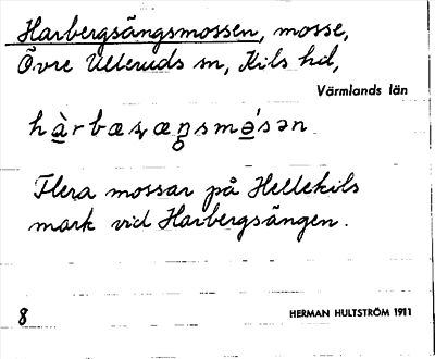 Bild på arkivkortet för arkivposten Harbergsängsmossen