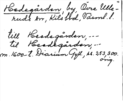 Bild på arkivkortet för arkivposten Hedegården