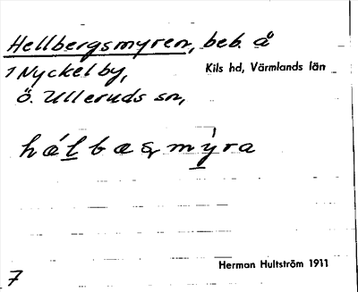 Bild på arkivkortet för arkivposten Hellbergsmyren