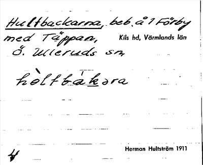 Bild på arkivkortet för arkivposten Hultbackarna
