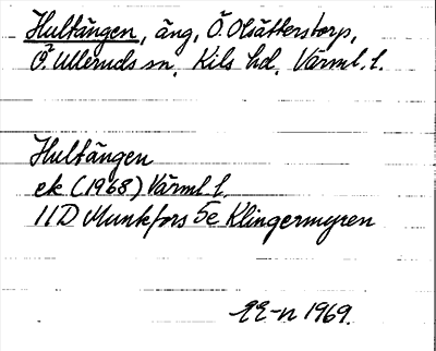 Bild på arkivkortet för arkivposten Hultängen