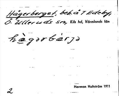 Bild på arkivkortet för arkivposten Hägerberget