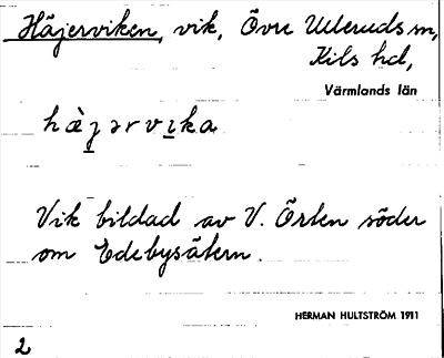 Bild på arkivkortet för arkivposten Häjerviken