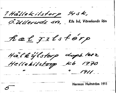 Bild på arkivkortet för arkivposten Hällekilstorp