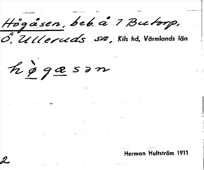 Bild på arkivkortet för arkivposten Högåsen