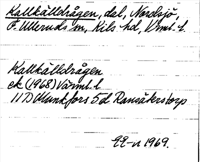 Bild på arkivkortet för arkivposten Kallkälldrågen