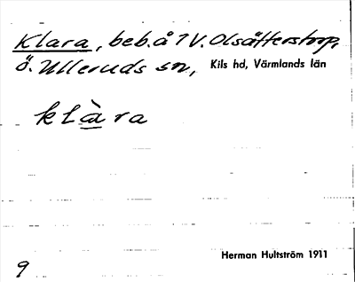 Bild på arkivkortet för arkivposten Klara