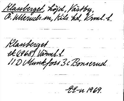 Bild på arkivkortet för arkivposten Klassberget