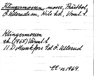 Bild på arkivkortet för arkivposten Klingermossen