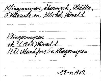 Bild på arkivkortet för arkivposten Klingermyren