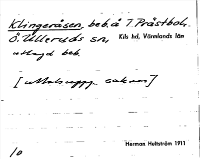Bild på arkivkortet för arkivposten Klingeråsen